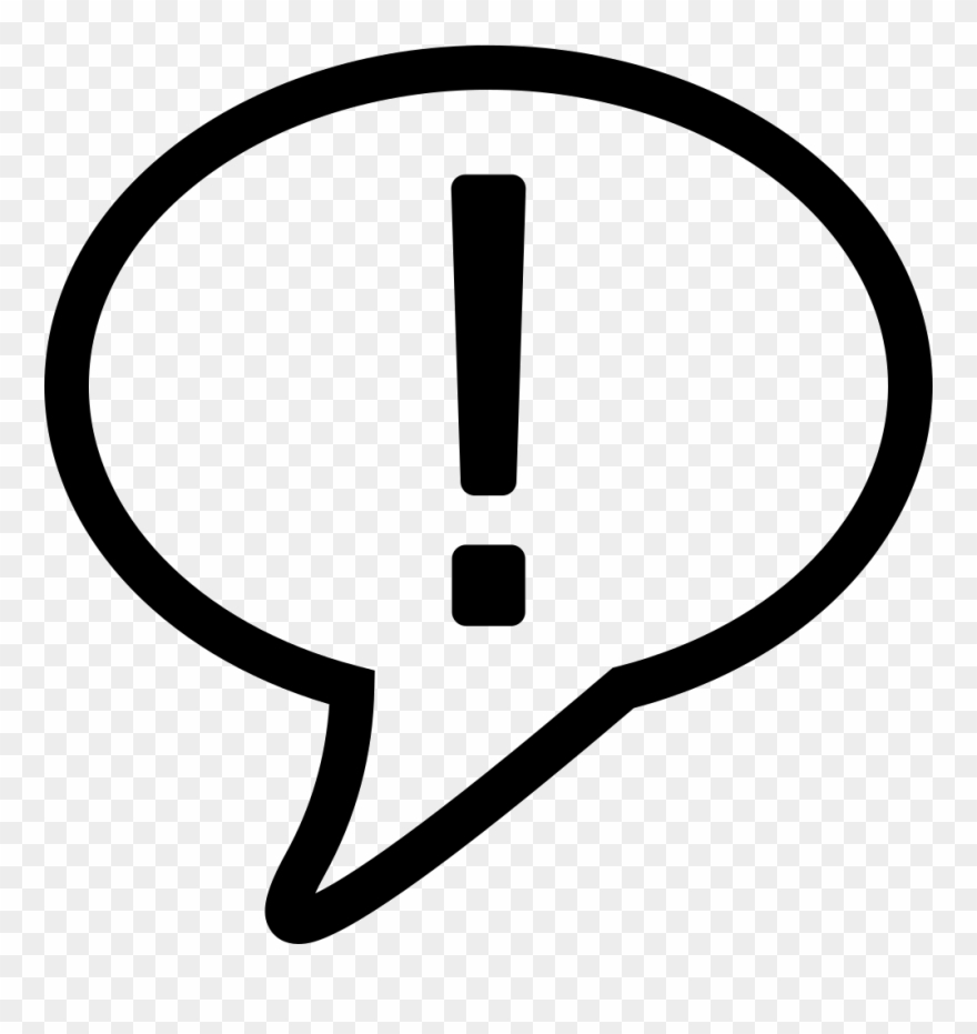 Speech Balloon Outline With Exclamation Mark Comments - Exclamation Mark Flat Icon Clipart