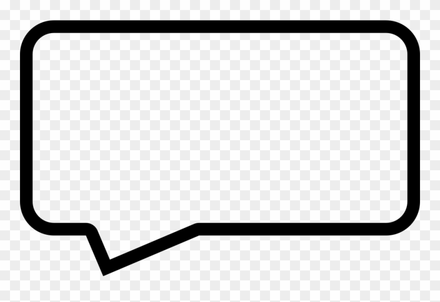 Message Speech Bubble Outline Of Rectangular Shape - Speech Bubble Outline Png Clipart
