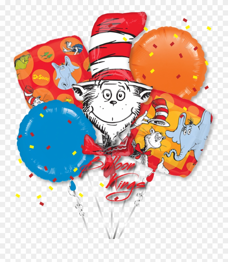 Dr Seuss Cat In The Hat Bouquet - Dr Seuss 18" Balloon (each) Clipart