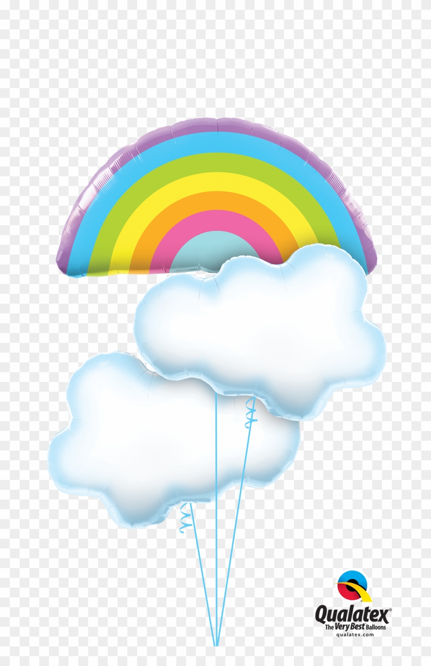 Rainbow & Clouds Balloon Bouquet - 6" Qualatex Latex Quicklink Mocha Brown 50 Count - Clipart