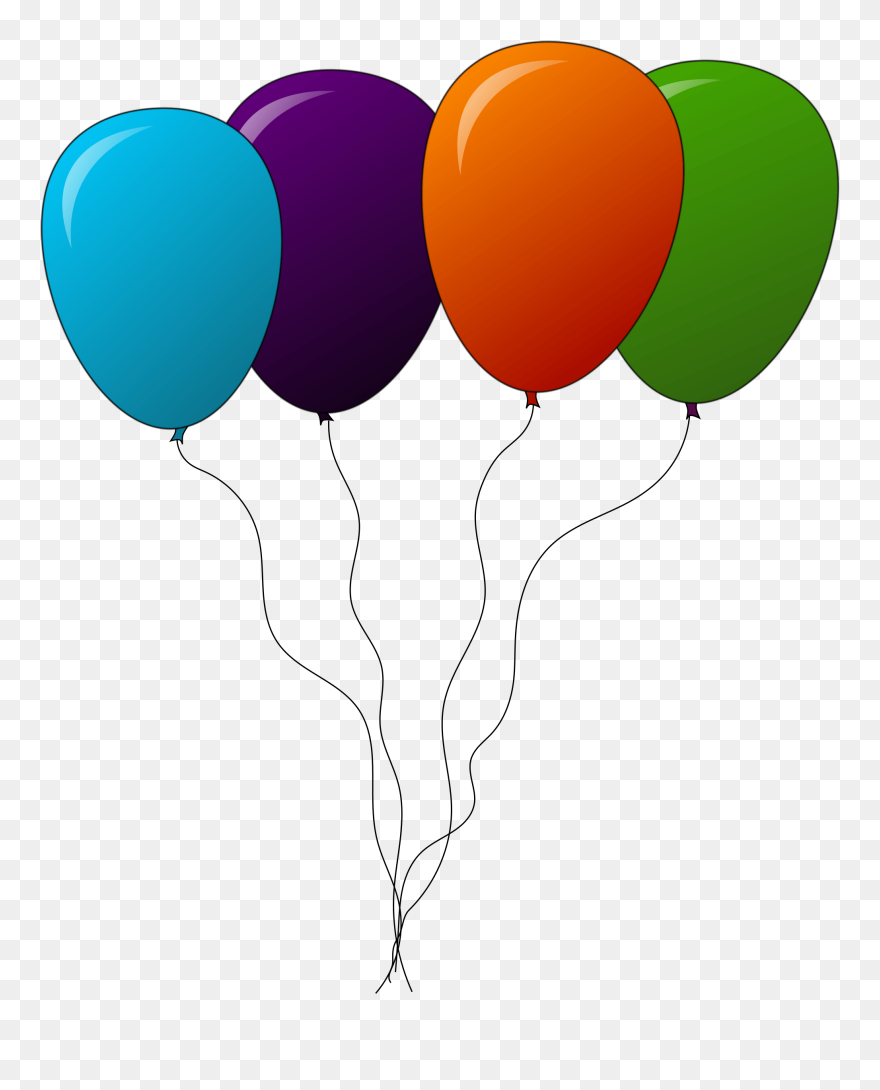 4 Balloons Clipart