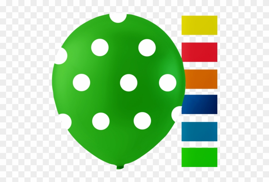 6 Balloons Dots, 10'' - Balonek 30cm Patelový 5 Ks S Černým Puntíkem Clipart