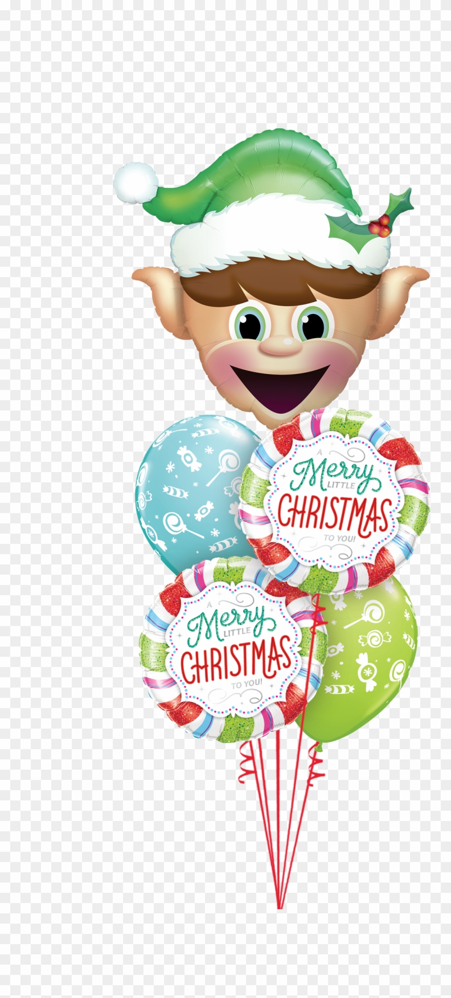 Christmas Balloons - Merry Little Christmas To You Balloon Clipart
