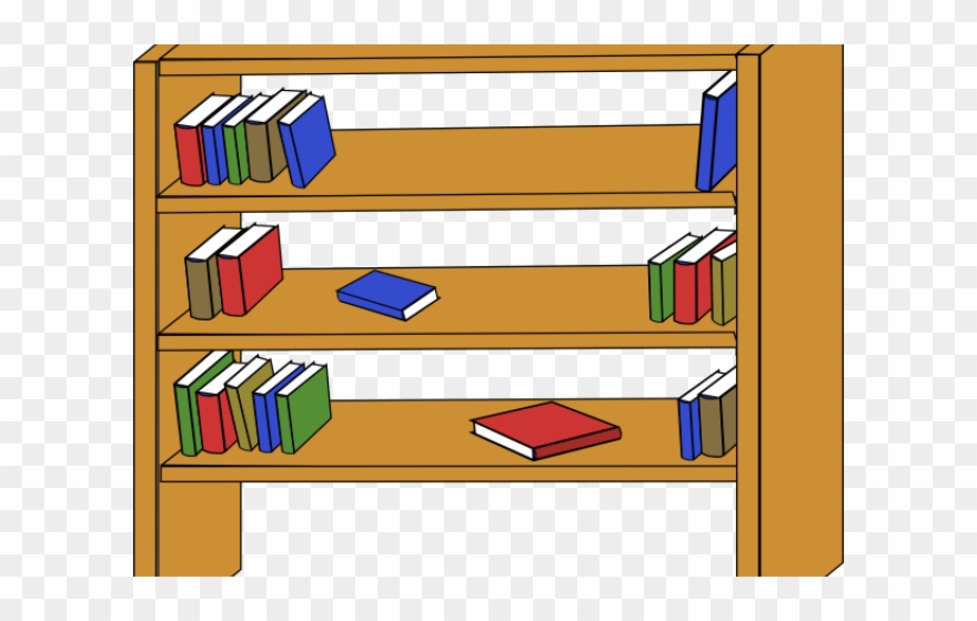 Library Clipart Books - Book Case Clip Art - Png Download