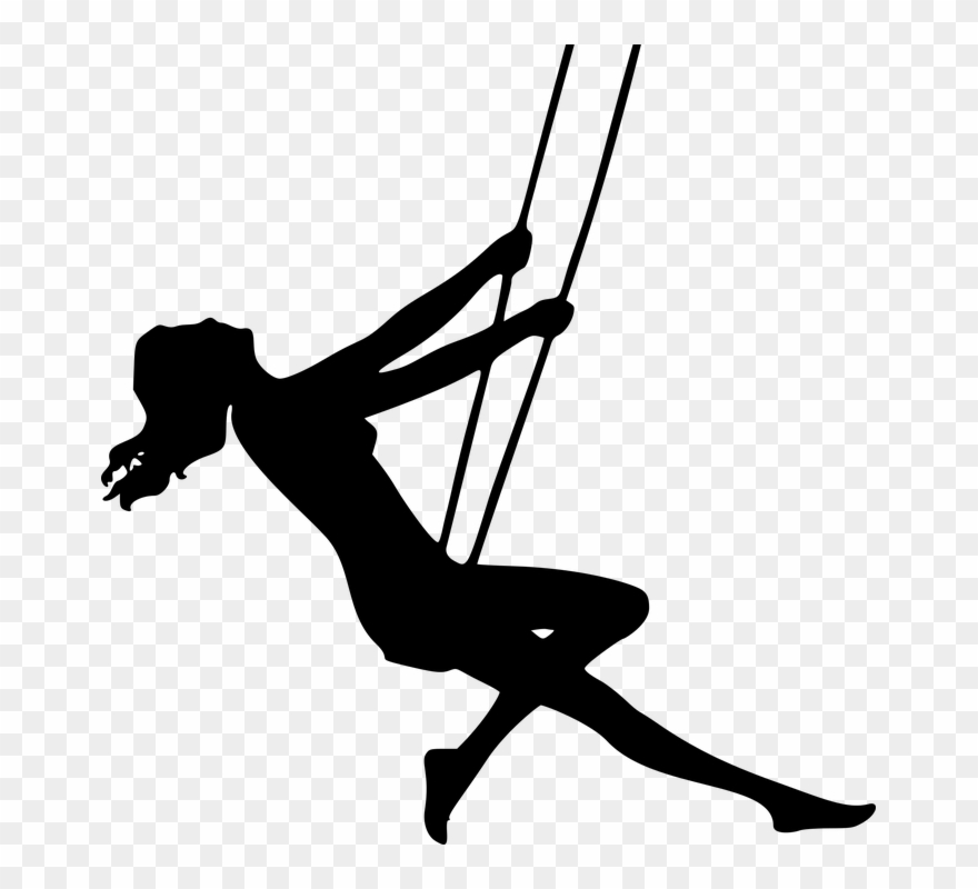 Girl Basketball Clipart 15, Buy Clip Art - Girl On A Swing Silhouette - Png Download
