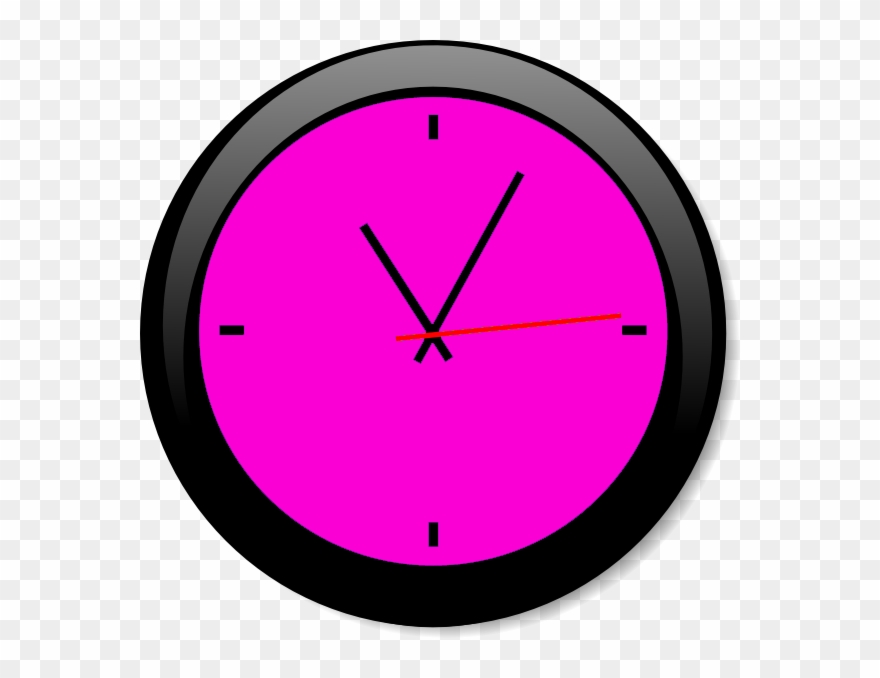Clipart Clock Back - Clip Art Clock Pink - Png Download