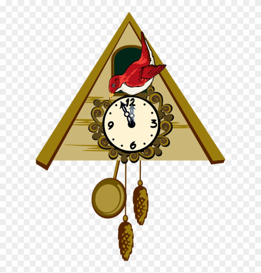 Cuckoo Clock Clipart - Clock With Cuckoo Clip Art - Png Download