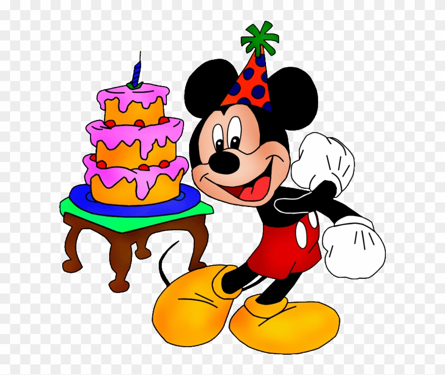 Mickey Mouse Birthday Png Clipart Mickey Mouse Minnie - Mickey Mouse With Birthday Cake Transparent Png