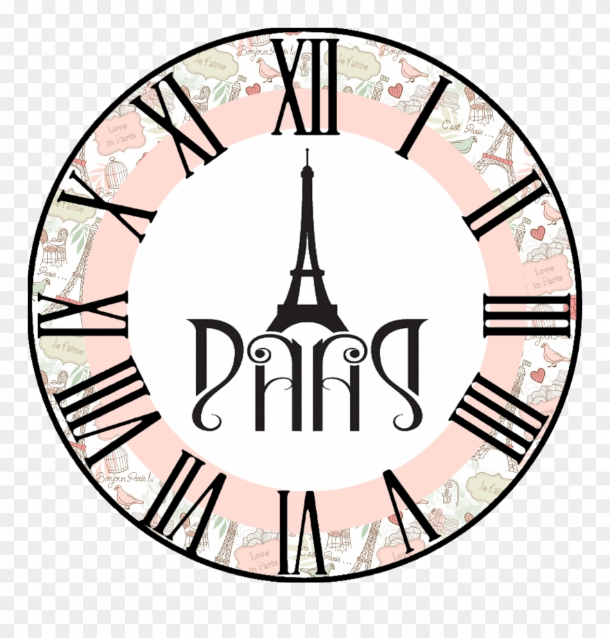 Clock Faces, Decoupage Paper, Jpg, What Time Is, Dibujo, - Roman Numeral Clock Clipart