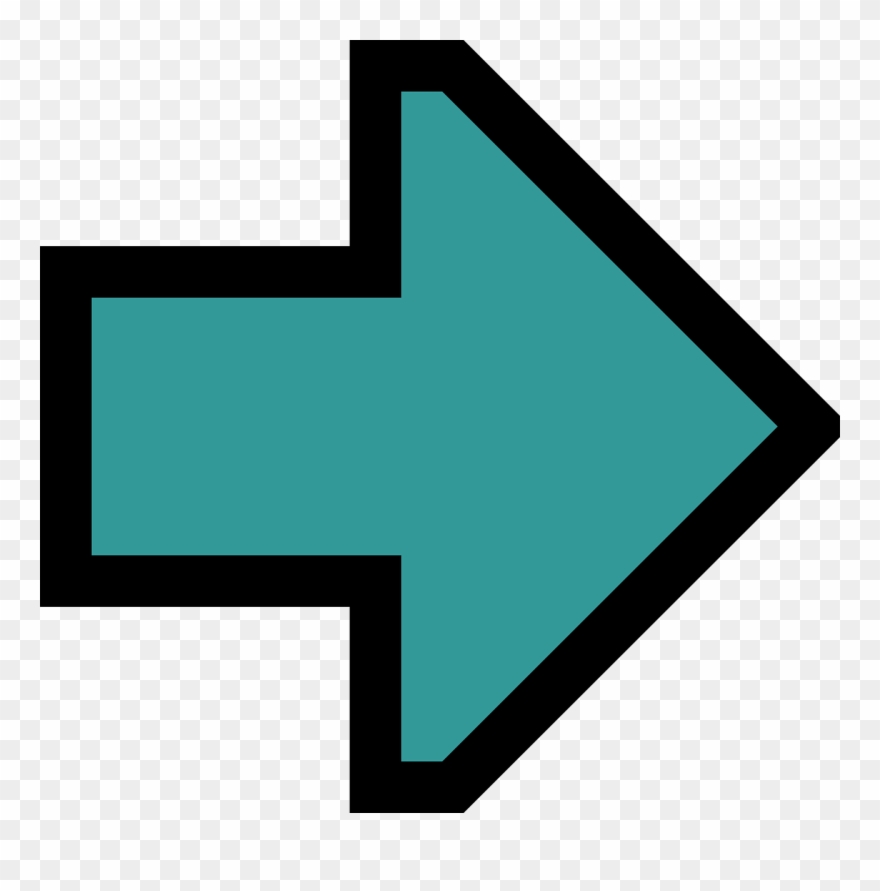 Arrow Right Pointing - Teal Arrow On Black Background Graphic Clipart