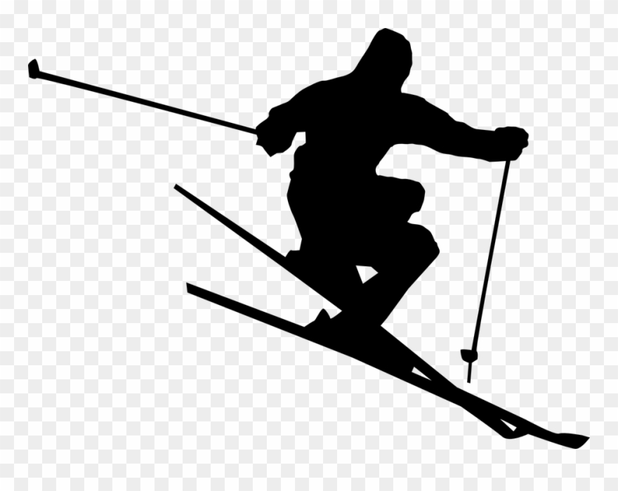 Ski Jump Cliparts 9, Buy Clip Art - Skiing Black And White - Png Download