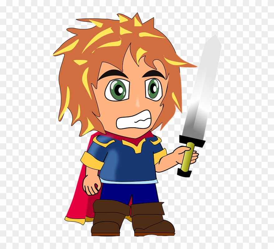 Viking Warrior Cliparts 15, Buy Clip Art - Cartoon Person With A Sword - Png Download