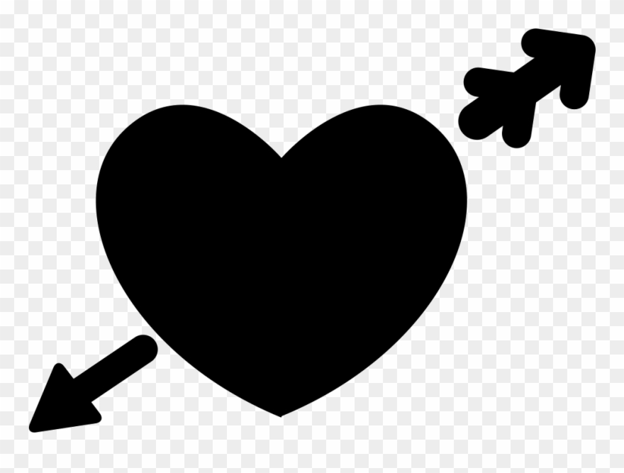 Heart In Love With Cupid Arrow Comments - Simple Heart With Arrow Clipart