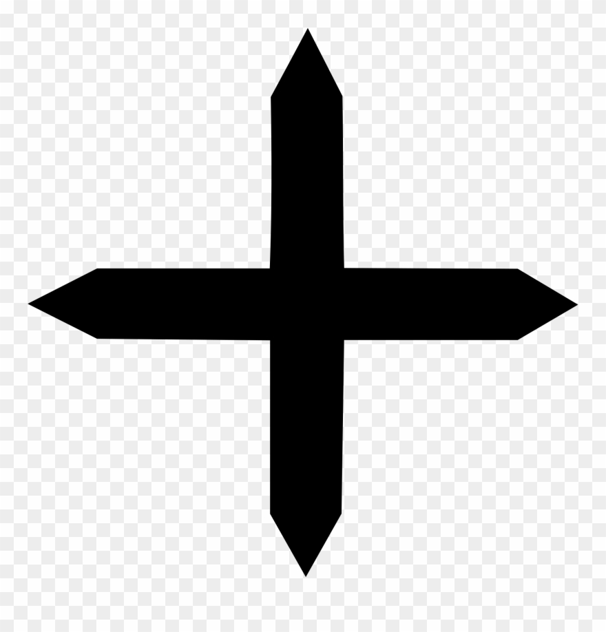 Open - Black Arrow Cross Clipart