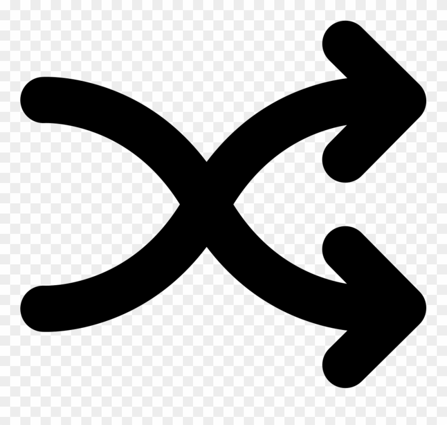 Shuffle Crossed Arrows Couple Comments - Cross Arrow Icon Png Clipart