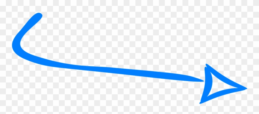 Skinny Blue Transparent Arrow Clipart