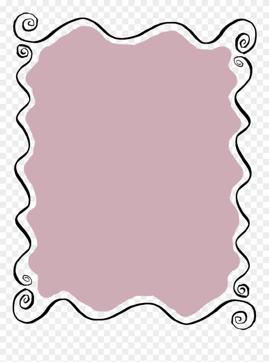 Label Frame Wavy Hand Drawn Line Art Doodle Digital - Clip Art - Png Download