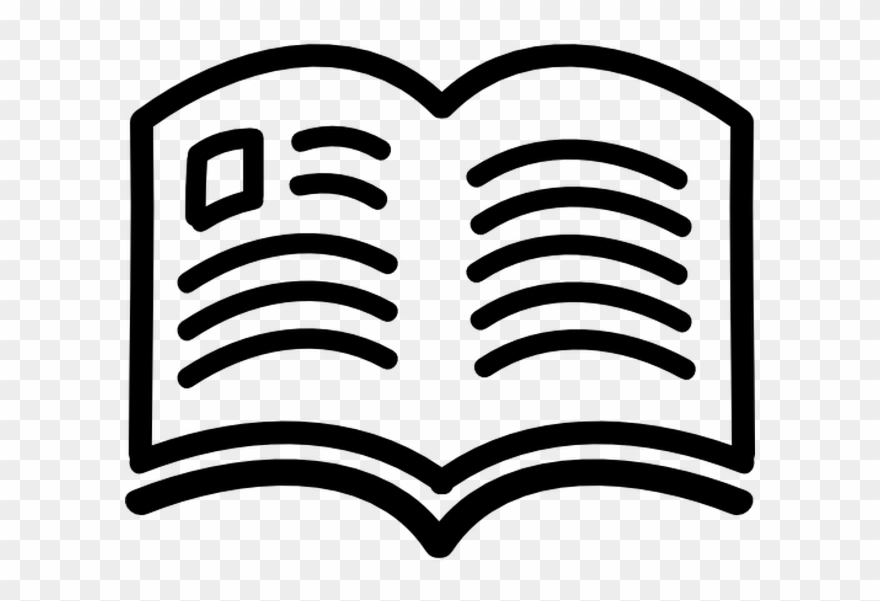 Open Vintage Book Drawn Clipart - Png Book Reading Icon Transparent Png