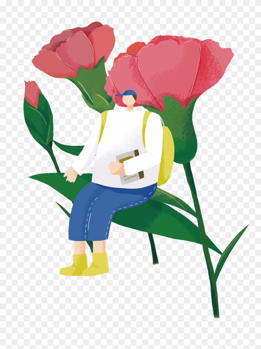 Hand Drawn Cartoon Flower Decoration Vector - Drawing Clipart