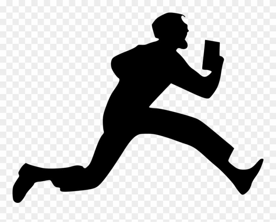 A Person Running 5, Buy Clip Art - Man Holding Book Silhouette - Png Download