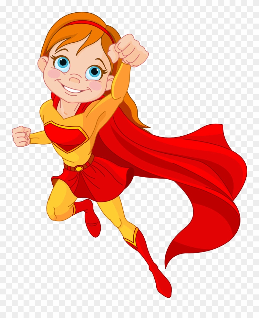 Supergirl Clip Superwoman - Cartoon Super Hero Girl - Png Download
