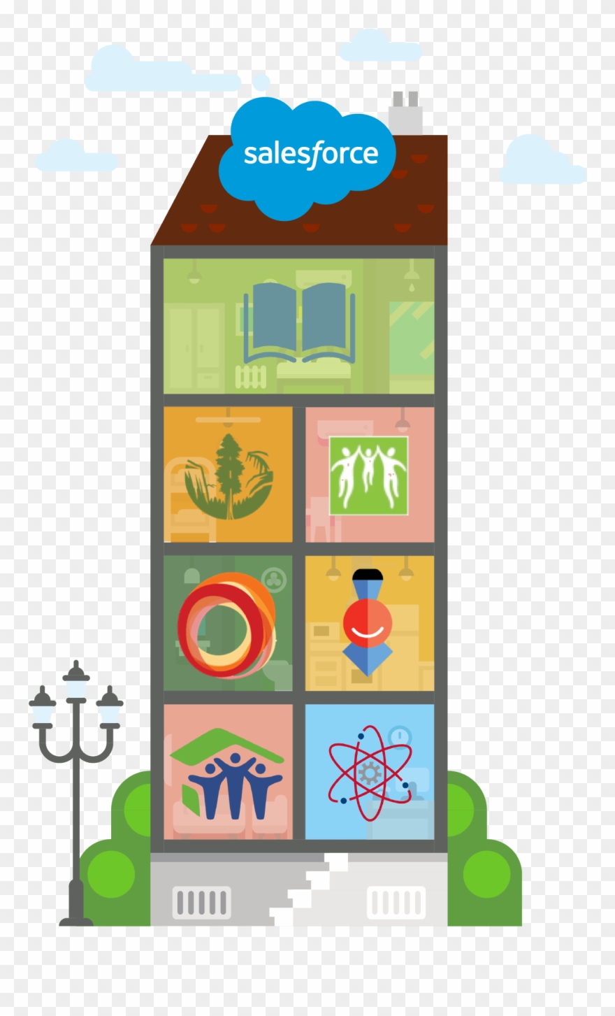 Image Of A Salesforce Apartment Building - Building Clipart