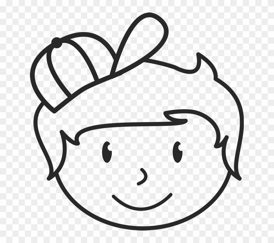 Hats Drawing Face Freeuse Stock - Boy Stick Figure Face Clipart
