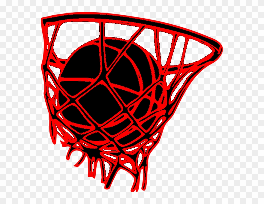 Basketball Inside Of Basketball Net - Postville Community School District Clipart
