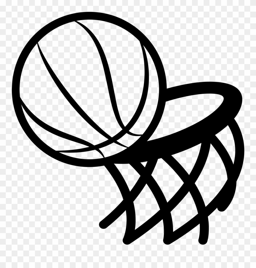 Graphic Freeuse Basketball Hoop Black And White Clipart - Black And White Basketball Hoop Clipart - Png Download