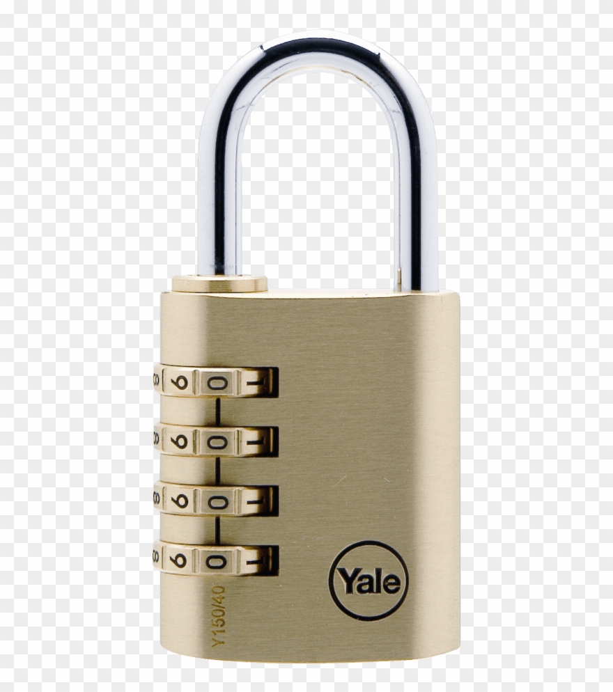 Yale 150 Brass Open Shackle Combination Padlock - Yale Y150 40 130 1 Clipart