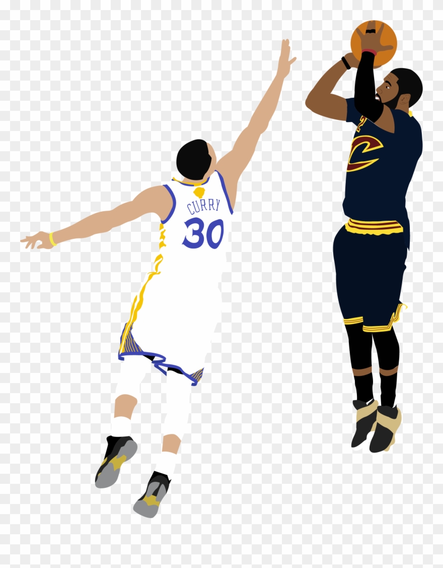 Illustration Of Nba Player Kyrie Irving Shooting A - Kyrie Irving Shot Over Curry Clipart