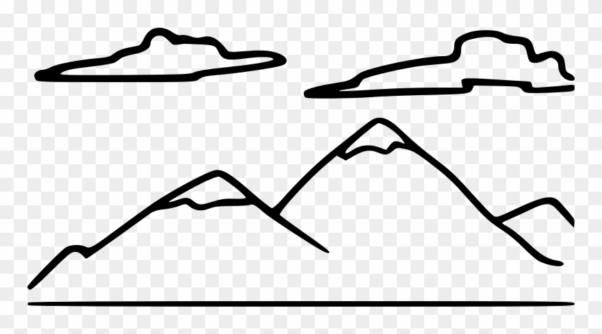 Medium Image - Clip Art Mountain Black And White - Png Download