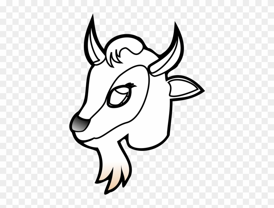 Goat - Clipart - Black - And - White - Cau Lac Bo Bong Da - Png Download