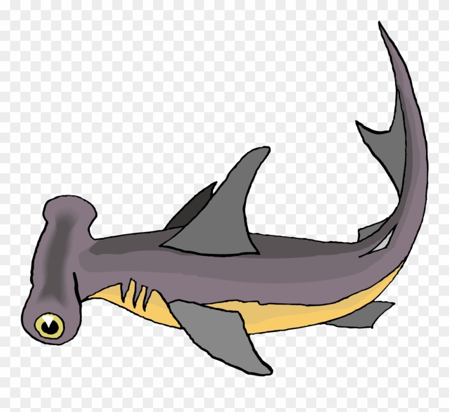Cute Cartoon Hammerhead Sharks Clipart