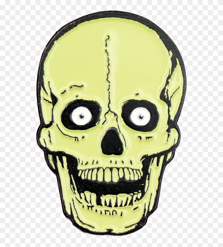 Green Skull Enamel Pin - Horror Movies Enamel Png Clipart