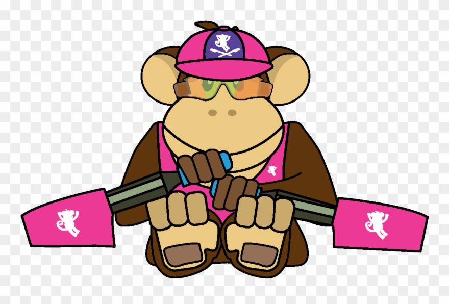 Rowing Monkey - Monkey Rowing Clipart