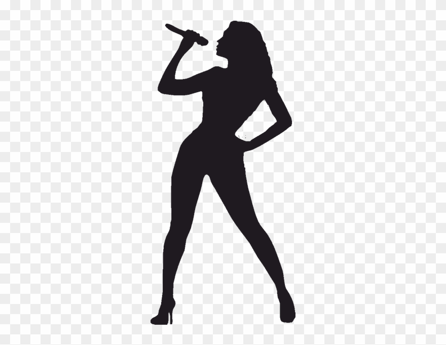 Silhouette Clipart Human Silhouette Desktop Wallpaper - Девушка С Микрофоном Силуэт - Png Download