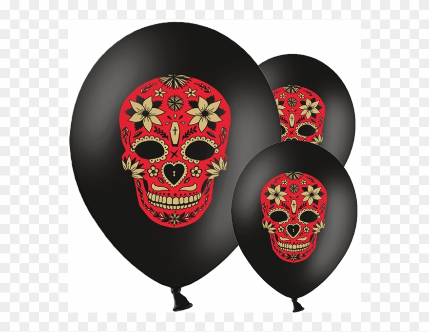 Ballonger Dia De Los Muertos, Svart - Globo Decorado Para Dia De Muerto Clipart