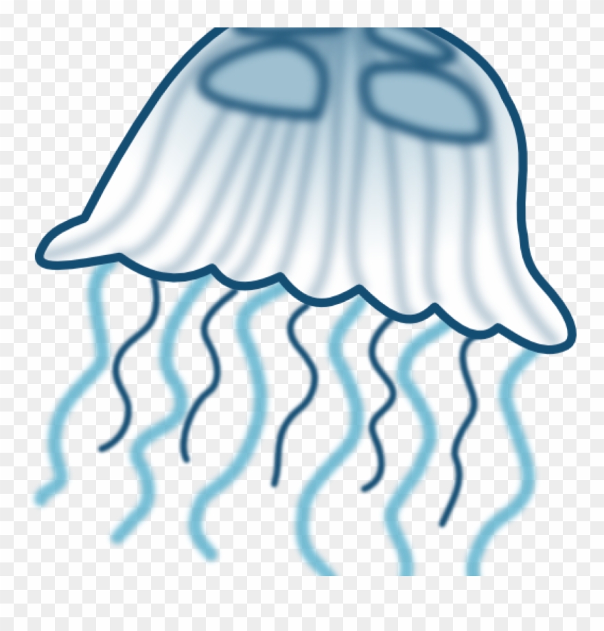 Jellyfish Clipart Transparent Background 653050 7065397 - Jellyfish Black And White Clip Art - Png Download