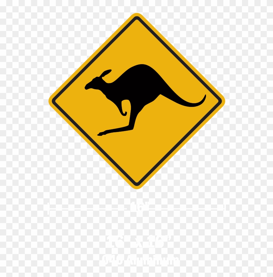 Kangaroo Crossing Sign $25 - Kangaroo Crossing Sign Clipart