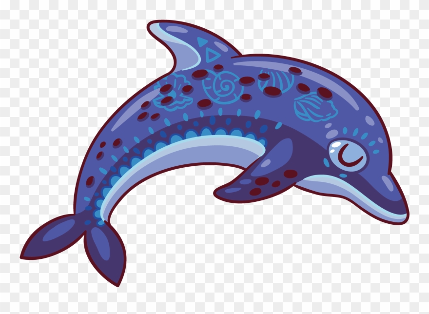 Common Bottlenose Dolphin Purple Clip Art - Dolphin - Png Download