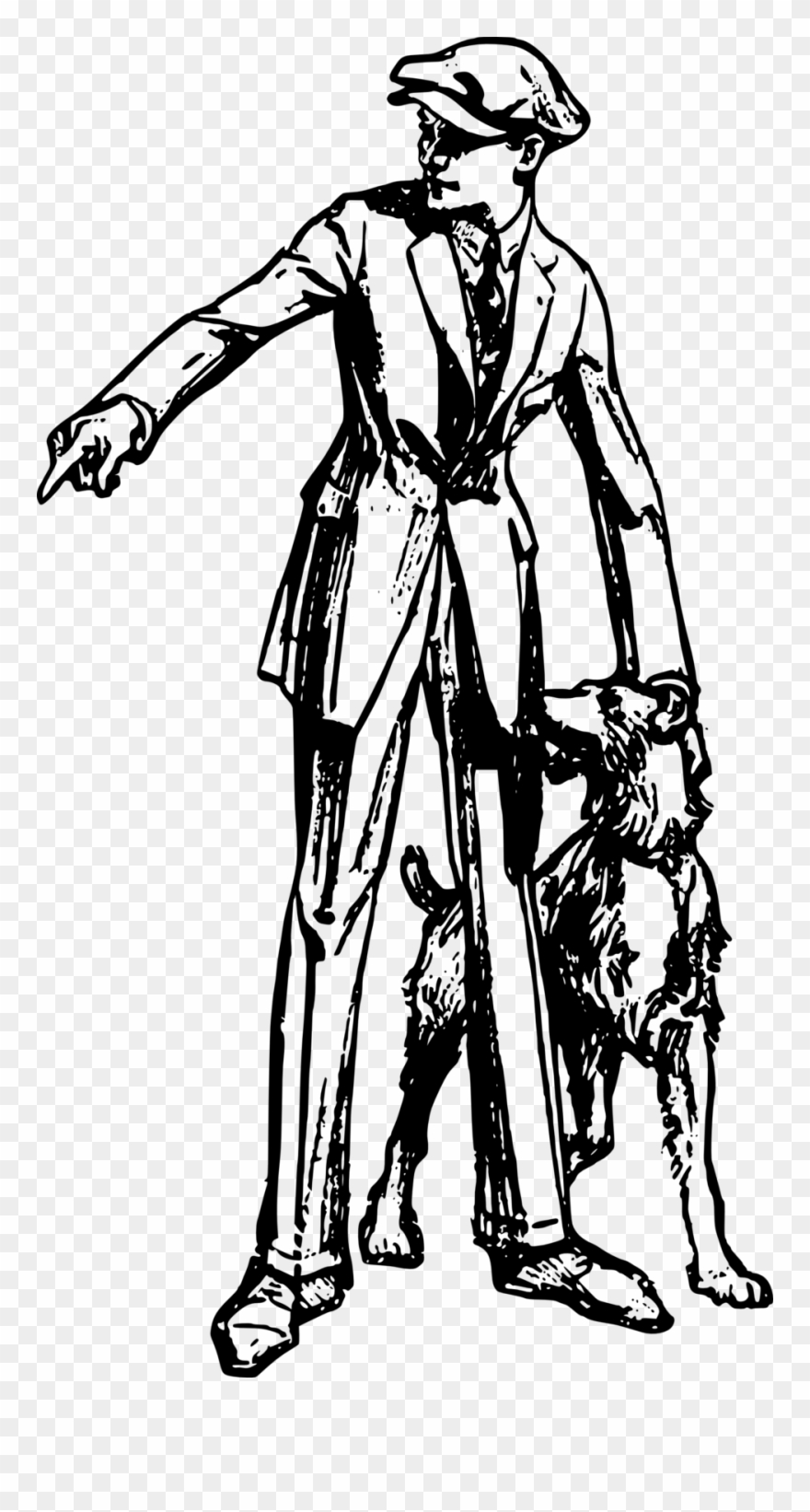 Boy In A Suit With A Dog - Dog Clipart