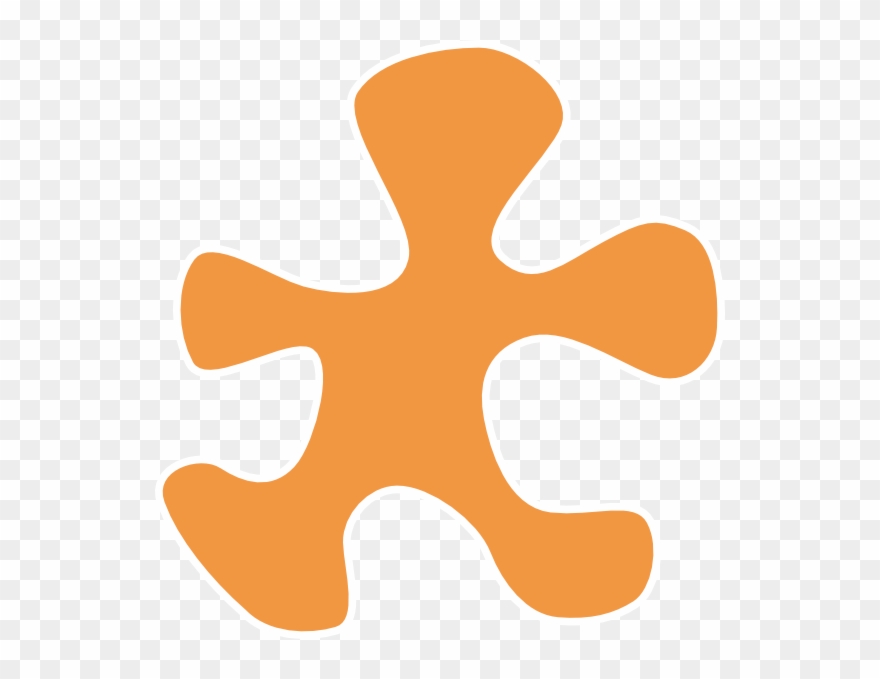Light Orange Puzzle Piece With White Outline Clip Art - Png Download