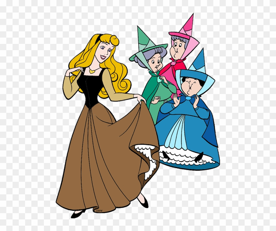 Flora, Fauna And Merryweather Clip Art 2 Disney Clip - Aurora And The Three Fairies - Png Download