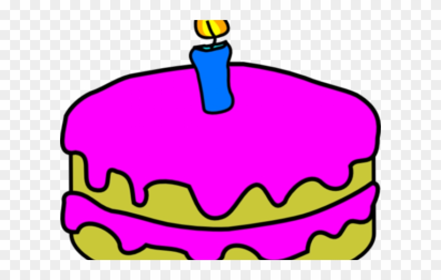 Birthday Cake Clip Art - Birthday Cake 2 Candles - Png Download