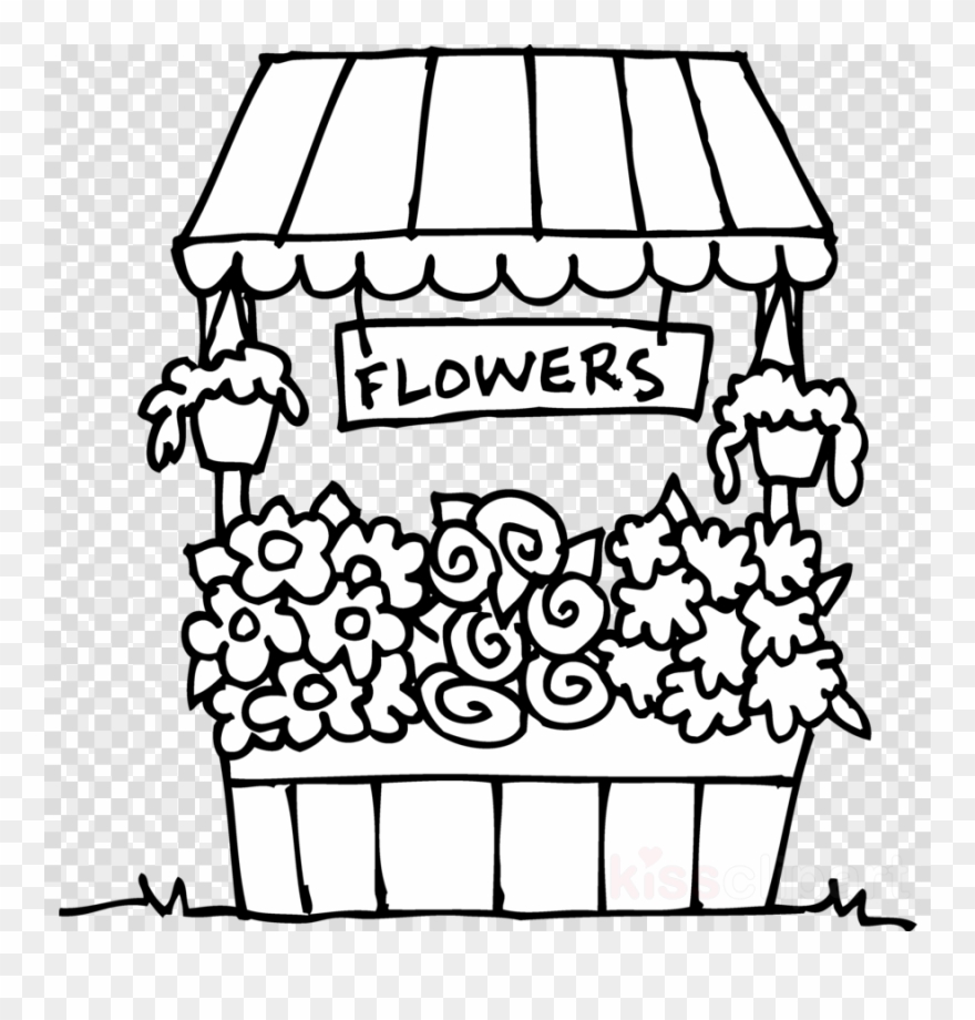 Flower Shop Coloring Clipart