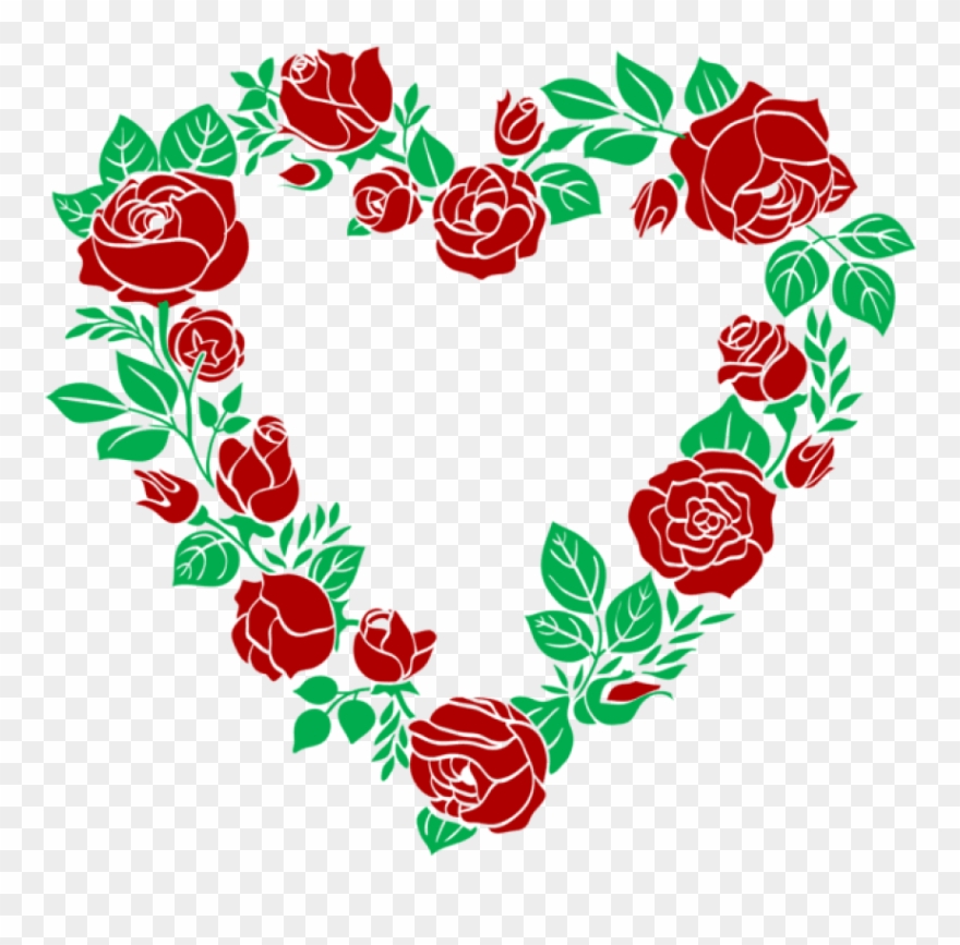 Free Png Red Rose Heart Border Png Images Transparent - Border Design Of Heart Shape Clipart