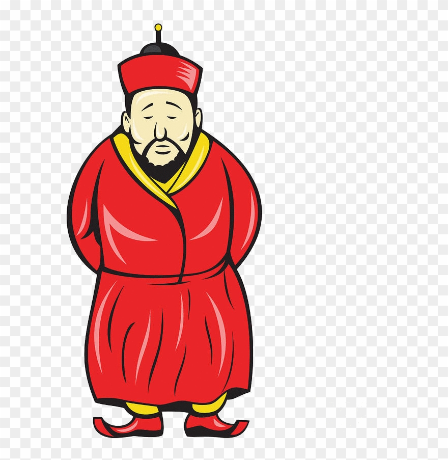 Old Chinese Man Clipart - Chinese Man Cartoon - Png Download