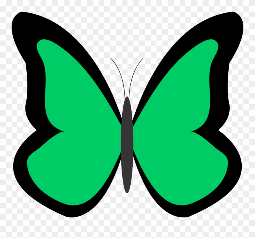 Green - Color - Clipart - Green Flowers Clip Art - Butterfly Clip Art Green - Png Download
