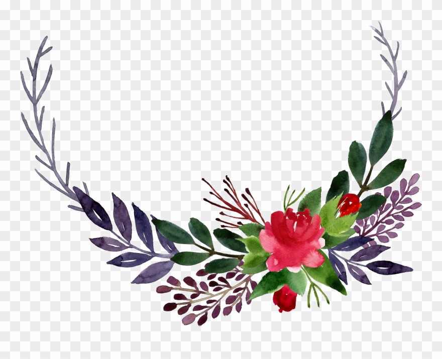 Corner Transparent Watercolor Floral - Watercolor Flowers Png Corner Clipart